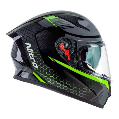 NITRO N501 HELMET- BLACK/ GREEN