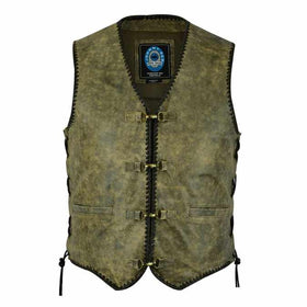 JOHNNY REB MENS STURT CRACKER LEATHER VEST - 0