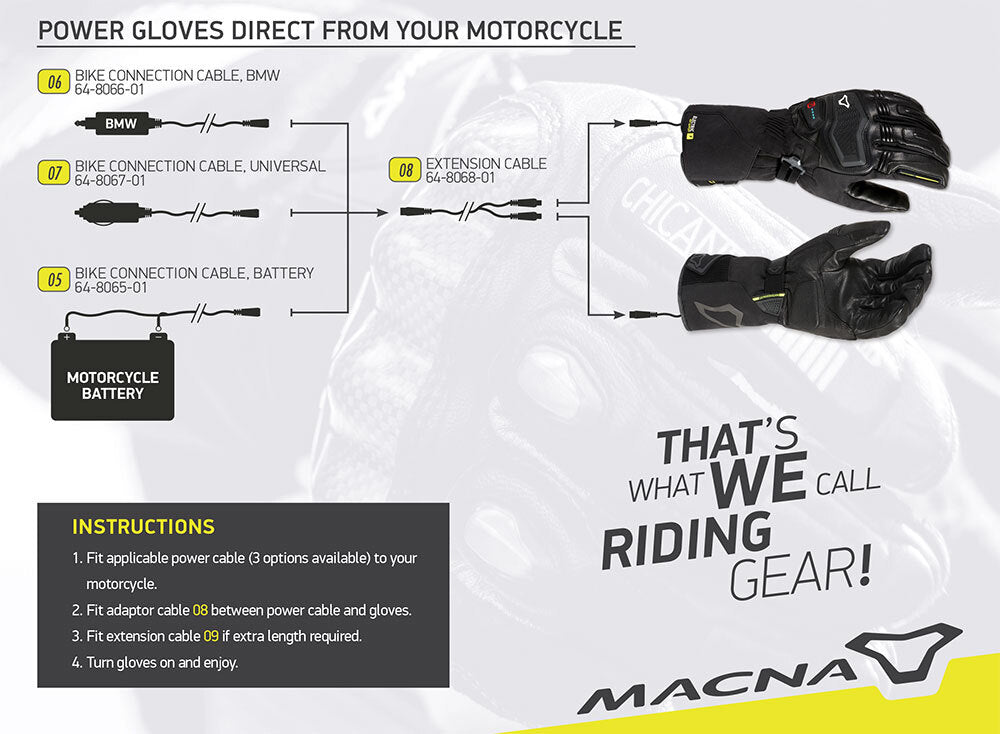 MACNA HEATED GLOVES- EXTENSION CABLE (08)