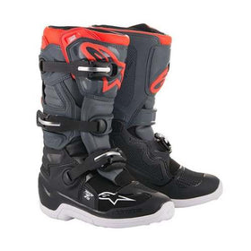ALPINESTARS TECH 7S YOUTH MX BOOTS BLACK/GREY/RED