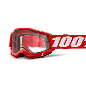 100% ACCURI 2 GOGGLE – RED CLEAR LENS