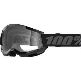 100% STRATA 2 GOGGLES- BLACK/ CLEAR LENS