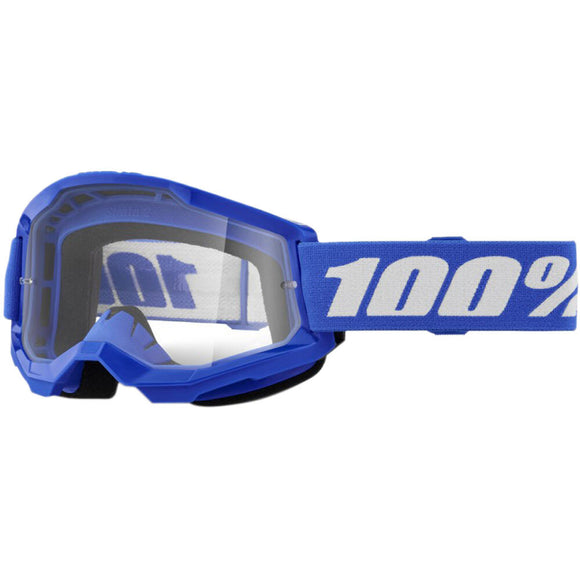 100% STRATA 2 JUNIOR GOGGLES- BLUE/ CLEAR LENS
