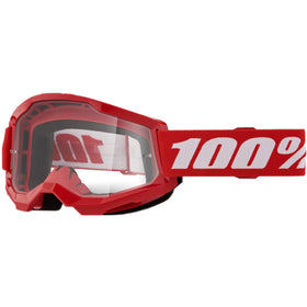 100% STRATA 2 JUNIOR GOGGLES- RED/ CLEAR LENS