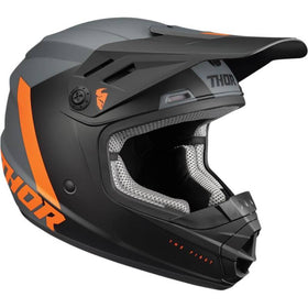 THOR YOUTH SECTOR CHEV HELMET - CHARCOAL/ORANGE